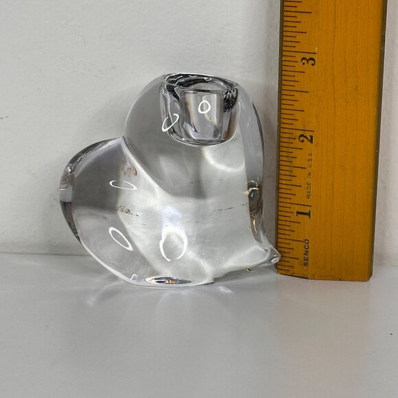Mikasa Lead Crystal Heart Candle Holder 3" Clear Glass Decorative - Picture 5 of 6